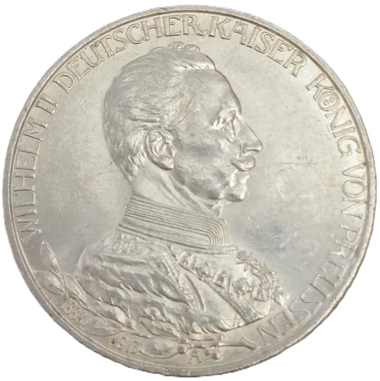 Moneta 3 marki 1913 A Wilhelm II Prusy 25 rocznica panowania rewers