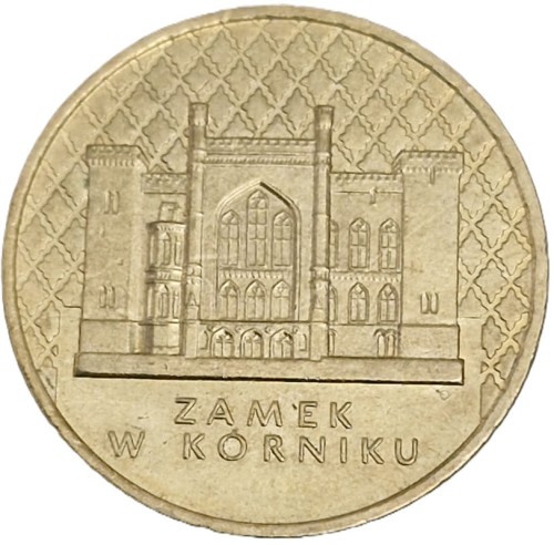 Moneta okolicznościowa 2 zł Zamek w Kórniku 1998 rewers