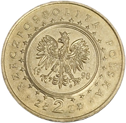 Moneta okolicznościowa 2 zł Zamek w Kórniku 1998 awers
