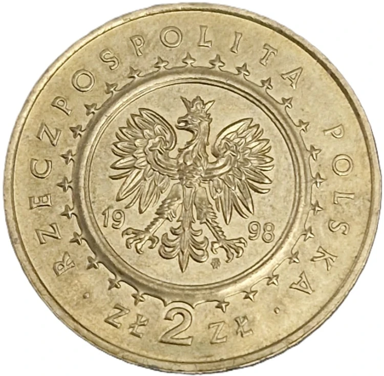 Moneta okolicznościowa 2 zł Zamek w Kórniku 1998 awers