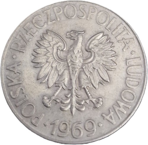 Moneta 10 zł Tadeusz Kościuszko 1969 stan 2 awers