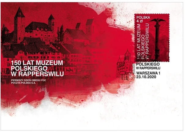 Koperta FDC 150 lat muzeum polskiego w Rapperswilu 2020