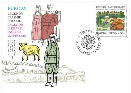 Koperta FDC Europa 2022 Legendy i Baśnie Polskie