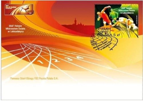 Koperta FDC IAAF Halowe Mistrzostwa 2014