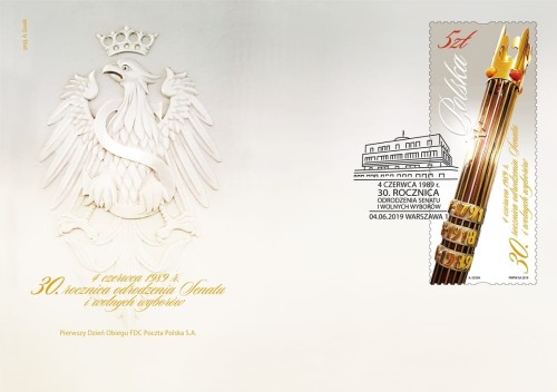 Koperta FDC 30 rocznica odrodzenia Senatu i wolnych wyborów 2019