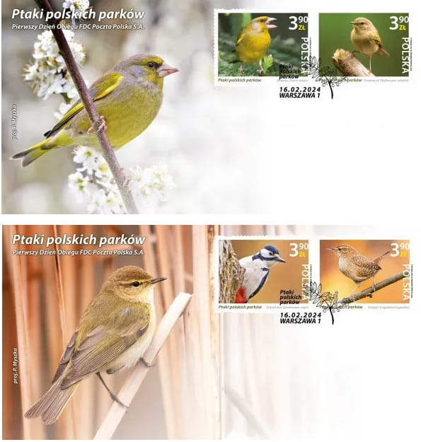 Koperta FDC Ptaki Polskich Parków 2024