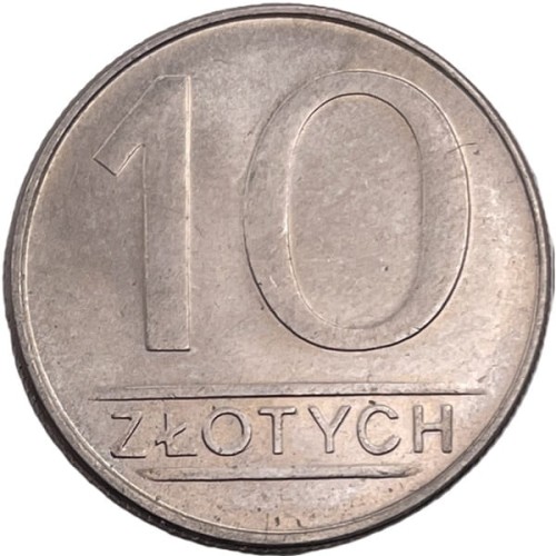 Moneta obiegowa PRL 10 zł 1987 rewers