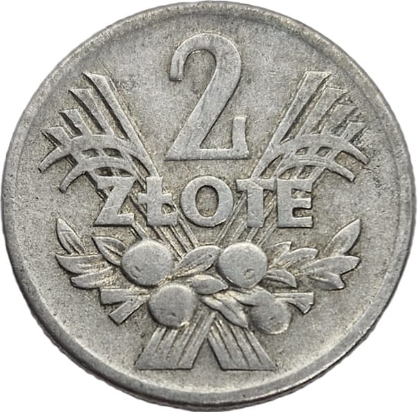 Moneta 2 złote Jagody 1958 r. rewers stan 3