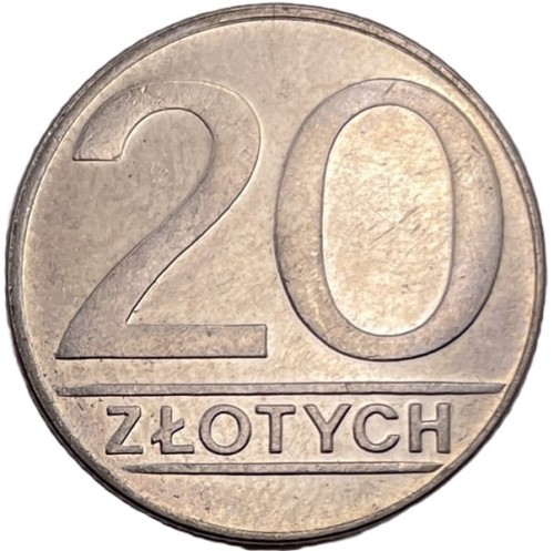 Moneta obiegowa PRL 20 złotych 1986 rewers