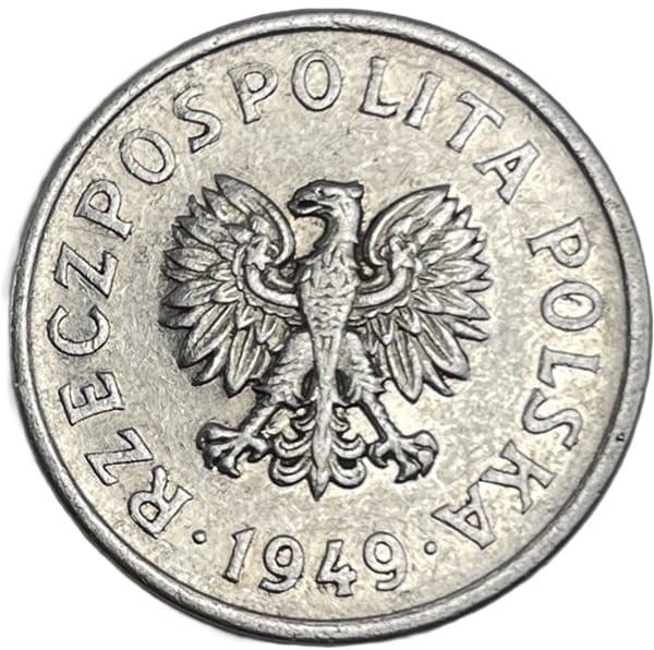 Moneta obiegowa PRL 20 groszy 1949 stan 3 awers