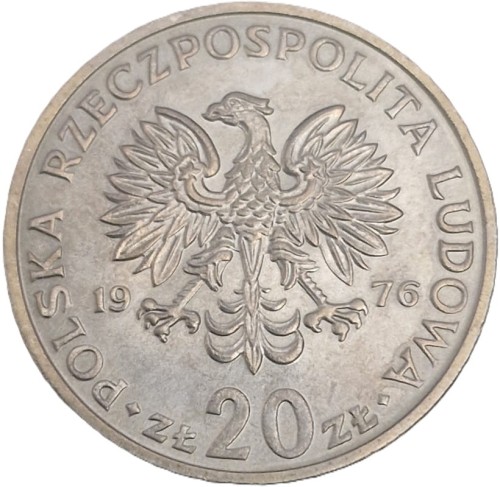 Moneta PRL 20 zł Marceli Nowotko b.z. 1976 awers