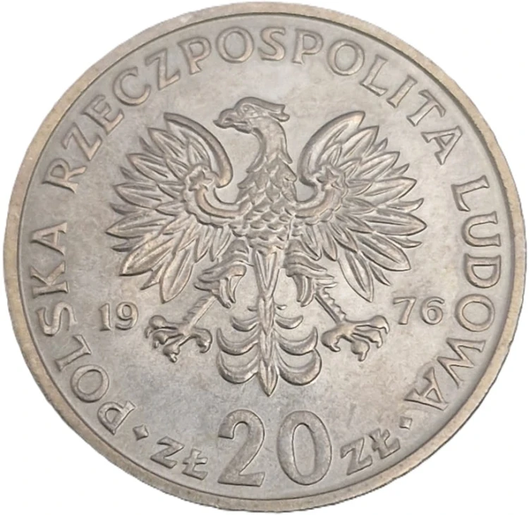Moneta PRL 20 zł Marceli Nowotko b.z. 1976 awers
