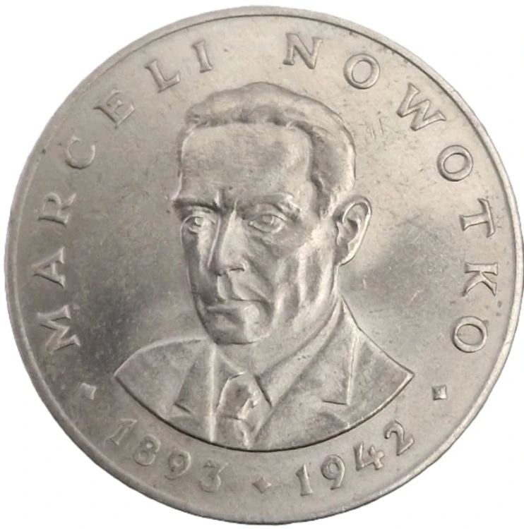 Moneta 20 zł Marceli Nowotko 1976 rewers