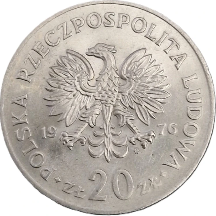 Moneta 20 zł Marceli Nowotko 1976 awers