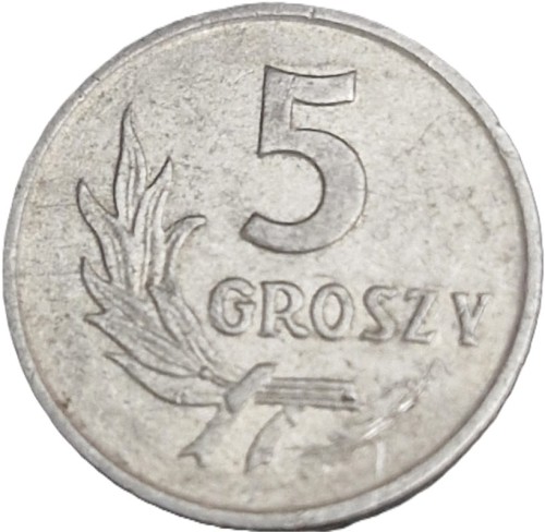 Moneta 5 groszy 1968 rewers