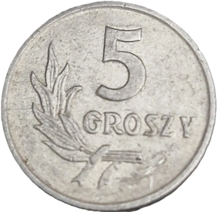 Moneta 5 groszy 1968 rewers