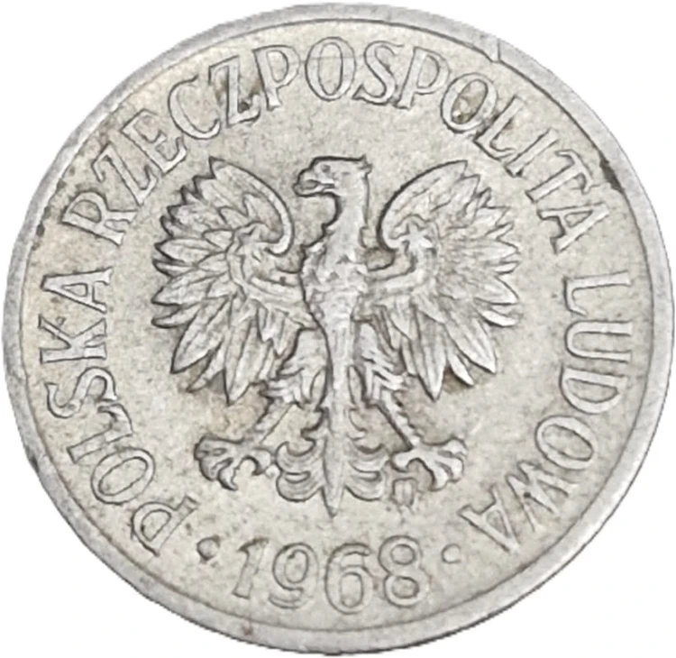 Moneta 5 groszy 1968 awers