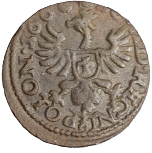 Moneta historyczna Szeląg koronny boratynka 1660