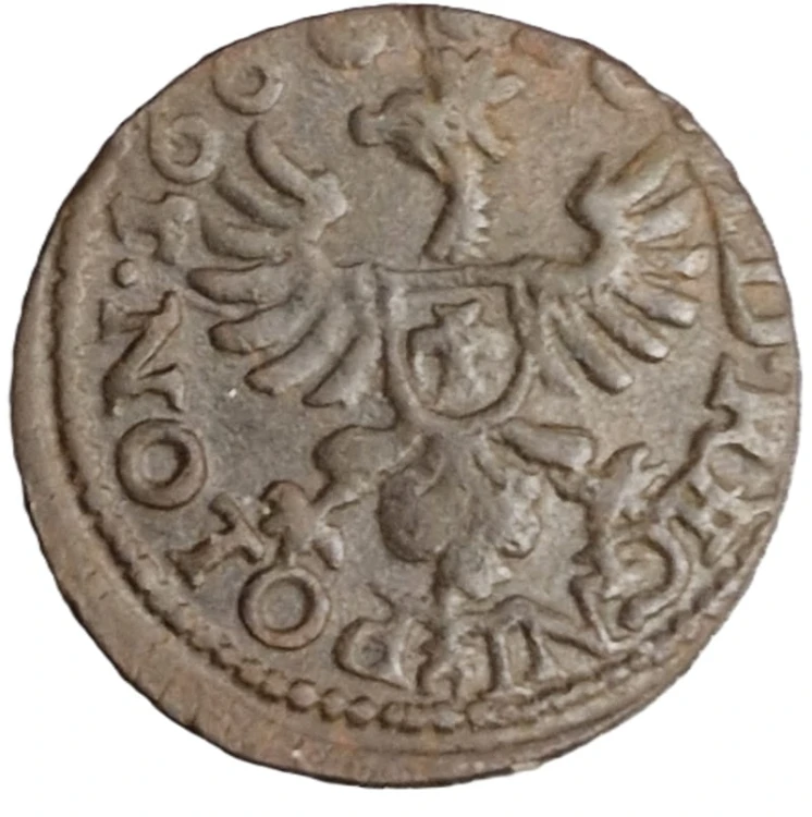 Moneta historyczna Szeląg koronny boratynka 1660