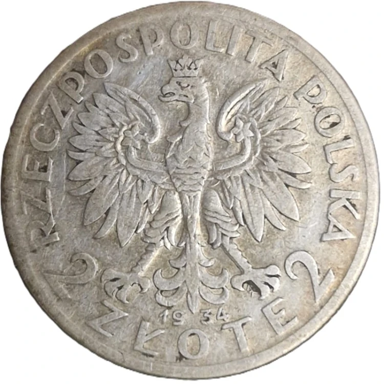 Moneta 2 złote 1934 awers