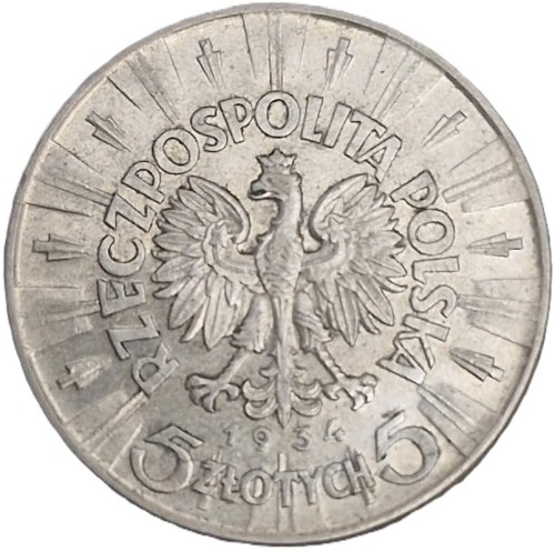 5 złotych 1934 Józef Piłsudski stan 2 rewers