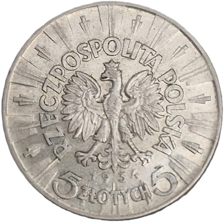 5 złotych 1934 Józef Piłsudski stan 2 rewers