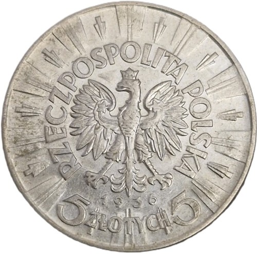 Moneta 5 złotych 1936 Józef Piłsudski awers