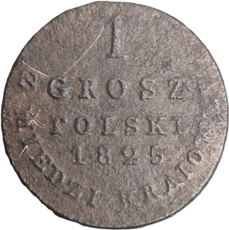 Moneta 1 grosz polski 1825awers