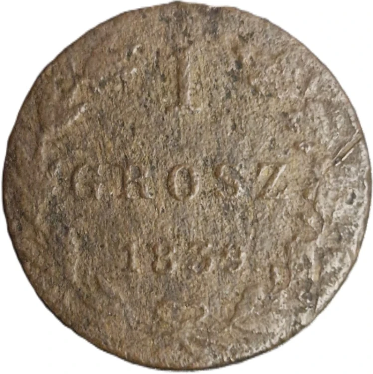 Moneta 1 groszy Warszawa MW 1839 stan 3 rewers