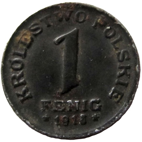 1 fenig 1918 Królestwo Polskie rewers
