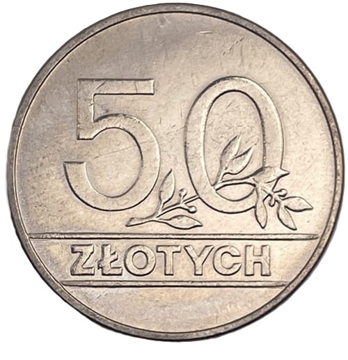 Moneta 50 zł 1990 rewers