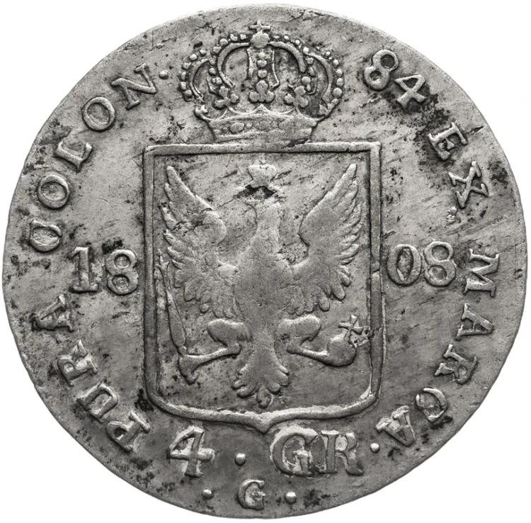 Moneta 4 grosze 1808 G Kłodzko awers