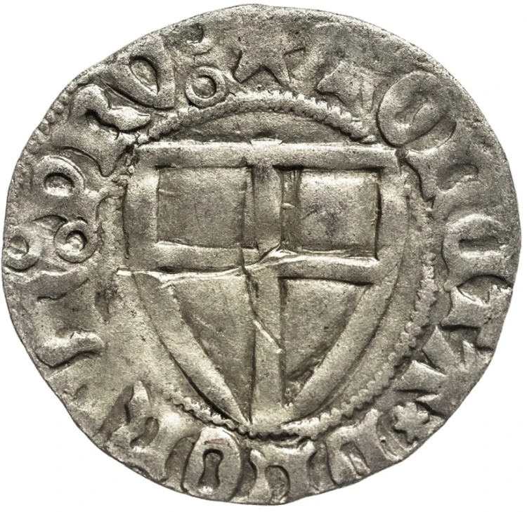 Moneta Szeląg 1414-1422 awers