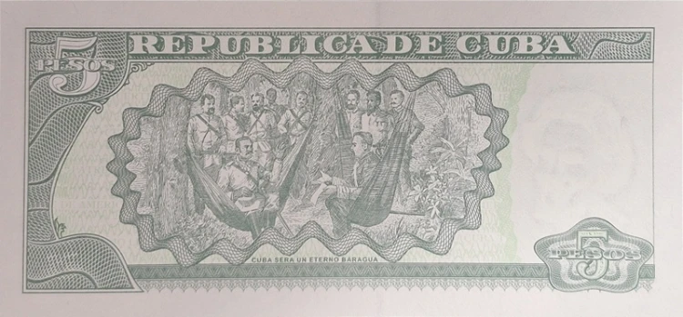 Kuba banknot 5 pesos 2019 P-116r rewers