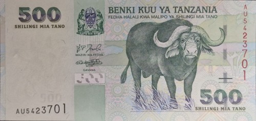 Tanzania banknot 500 szylinów 2003 awers