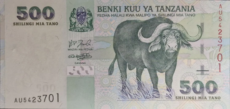 Tanzania banknot 500 szylinów 2003 awers