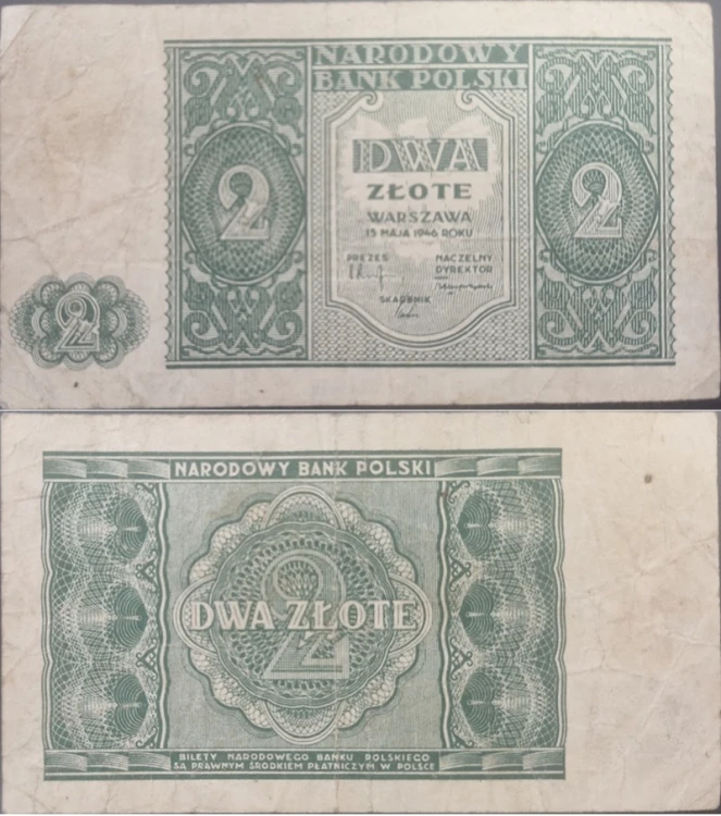 banknot 2 złote 1946