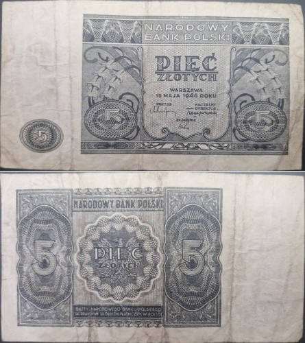 Banknot 5 zł 1946