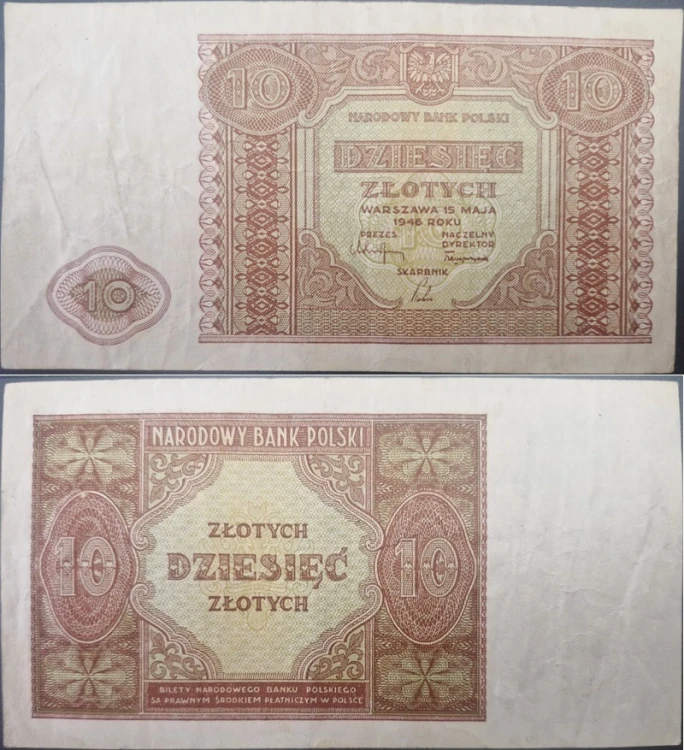 Banknot 10 złotych 1946