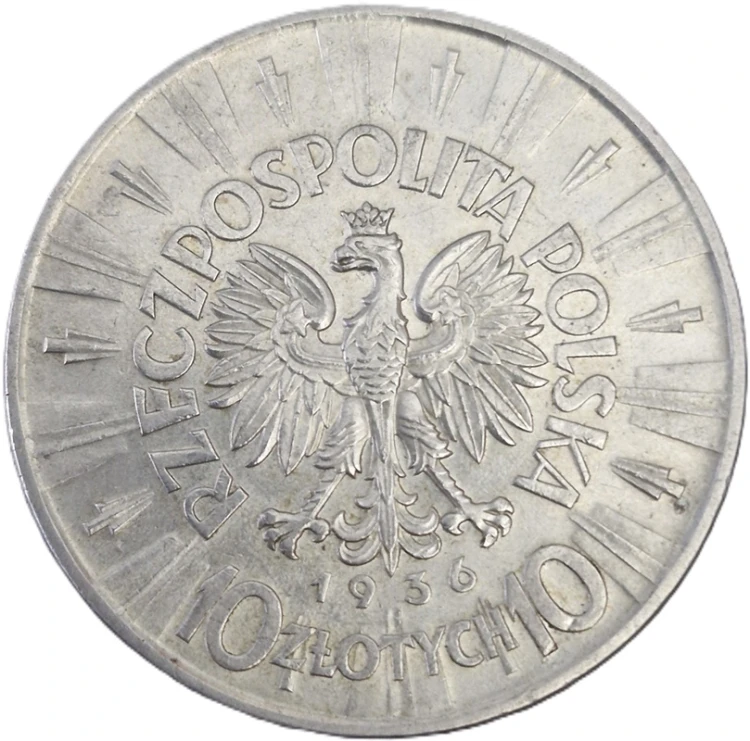 Moneta 10 złotych 1936 Józef Piłsudski awers
