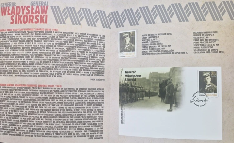 Folder Generał Władysław Sikorski środek