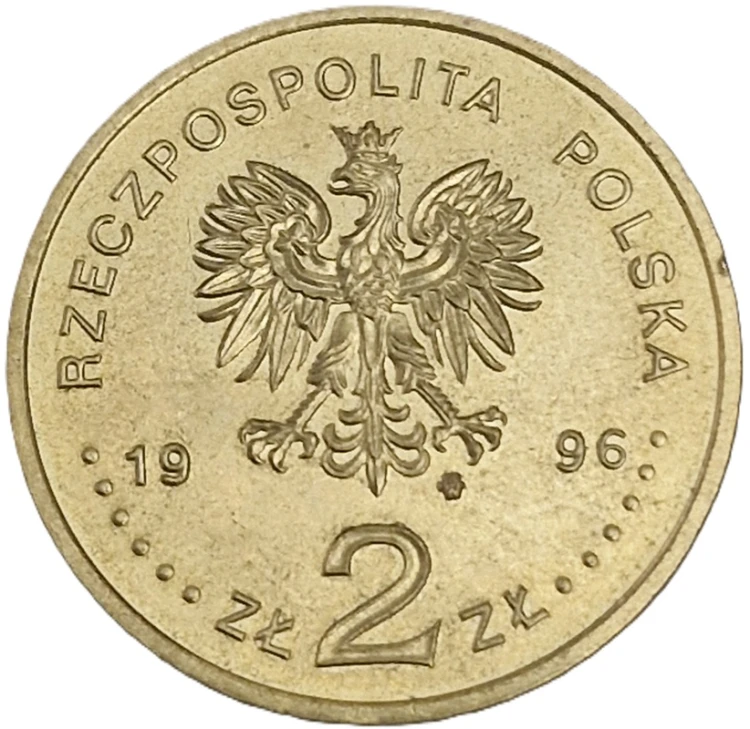 Moneta okolicznościowa 2 złote Zygmunt August 1996 awers