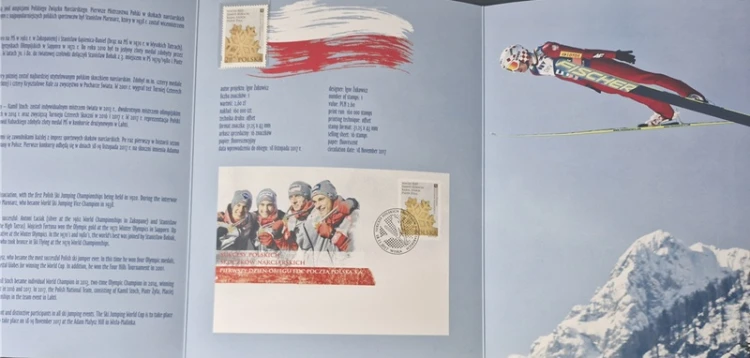 Folder Sukcesy polskich skoczków narciarskich 2017 znaczek środek
