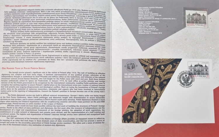 Folder 100-lecie polskiej służby zagranicznej 2018 środek