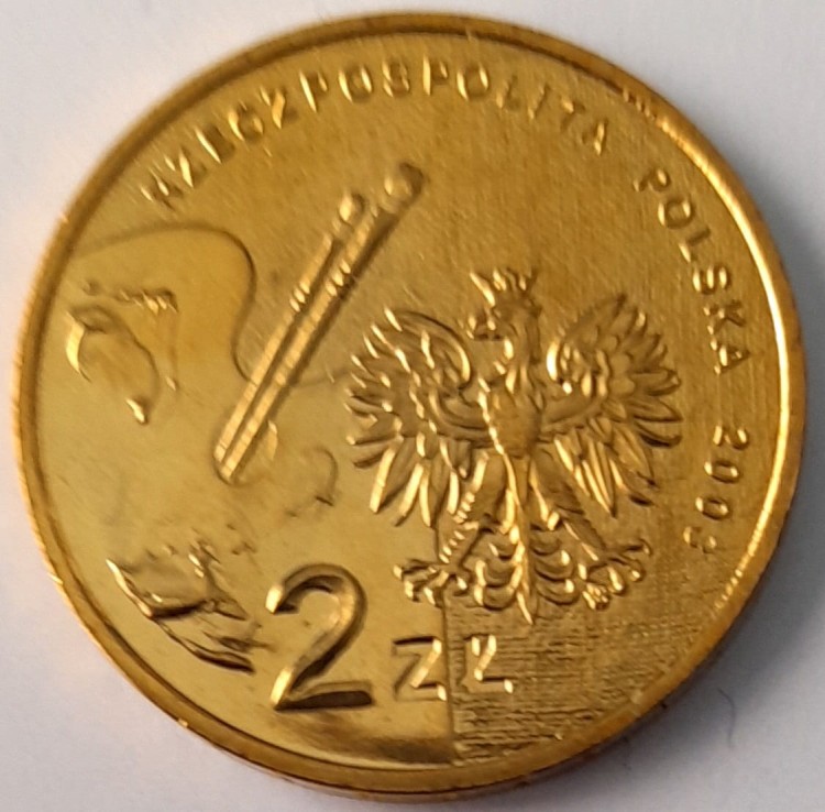 Moneta okolicznościowa 2 zł Jacek Malczewski 2003 awers