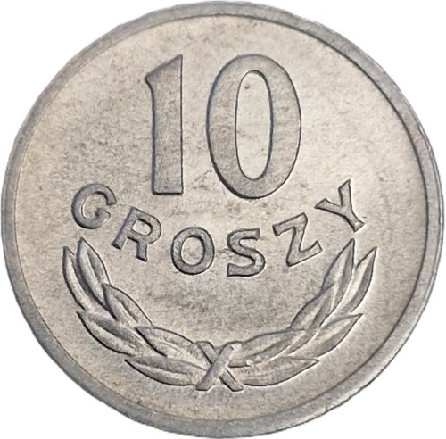 Moneta PRL 10 groszy 1968 rewers