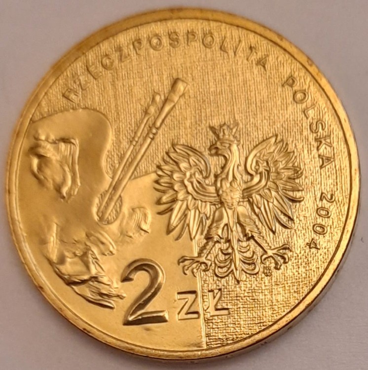 Moneta okolicznościowa 2 zł Stanisław Wyspiański 2004 awers
