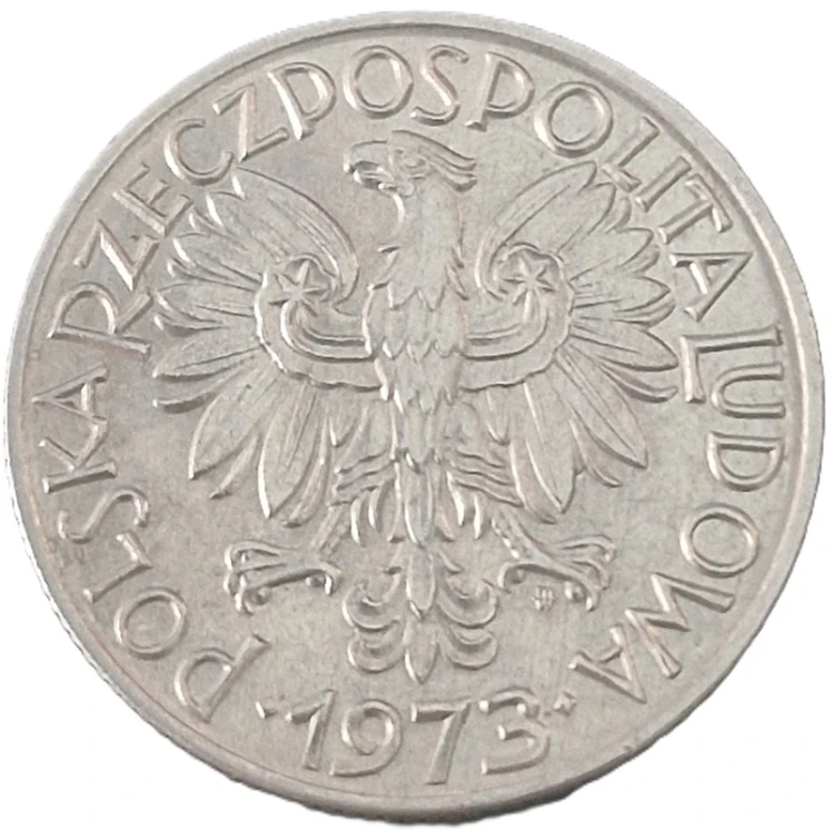 Moneta 5 zł Rybak 1973 stan 1 awers