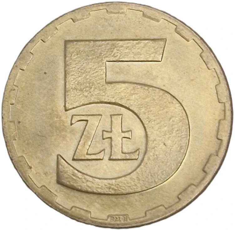 Moneta 5 złotych 1977 rewers