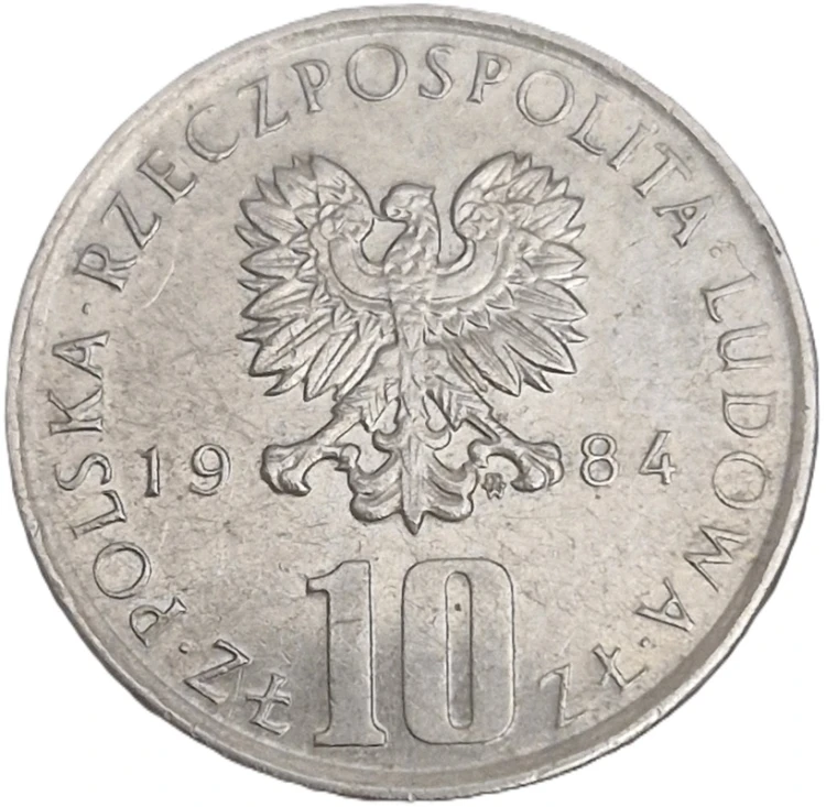 Moneta prl 10 złotych 1984 Prus awers
